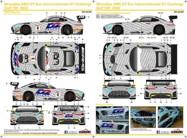 Mercedes AMG GT Evo Intercontinental GT Challenge Gulf 12H for Tamiya 1/24